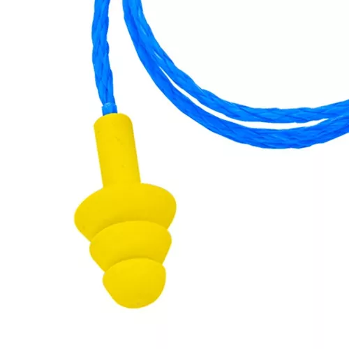 Protetor auditivo de copolímero tipo plug com cordão