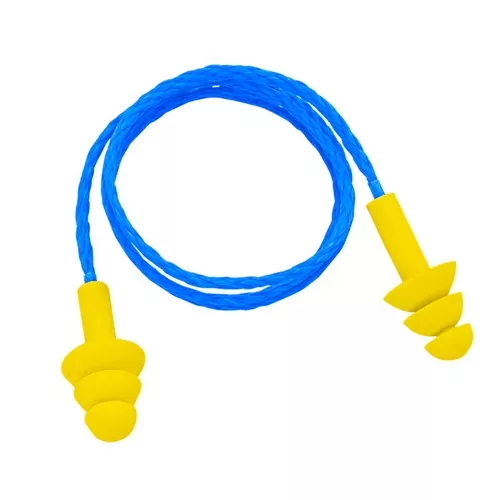 Protetor auditivo de copolímero tipo plug com cordão
