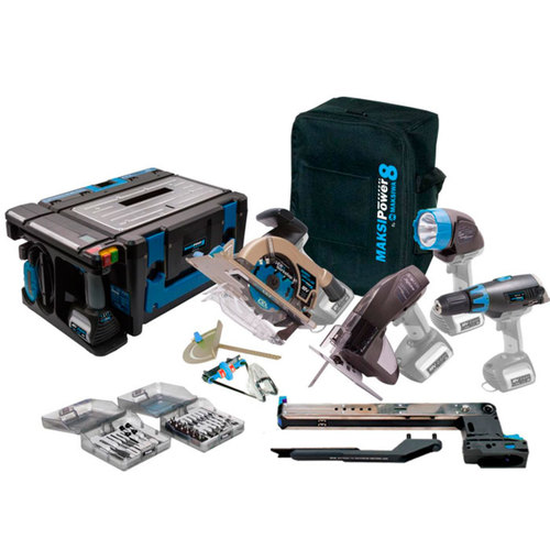 Kit Multifunção a bateria 18V 8 em 1 MaksiPower 8 - MP/8 Blue  110V/220V Kit Multifunção a bateria 18V 8 em 1 MaksiPower 8 - MP/8 Blue  110V/220V