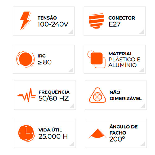 Lâmpada led bulbo 12 watts 1055 lúmens branca - BDA6-1000-02  110V/220V Lâmpada led bulbo 12 watts 1055 lúmens branca - BDA6-1000-02  110V/220V
