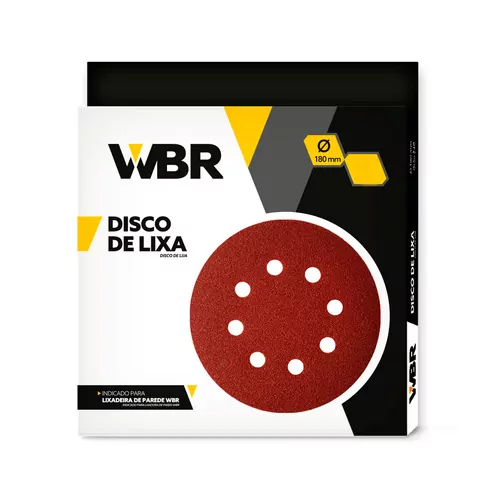 Disco de lixa 180 mm para lixadeira de parede com 10 unidades