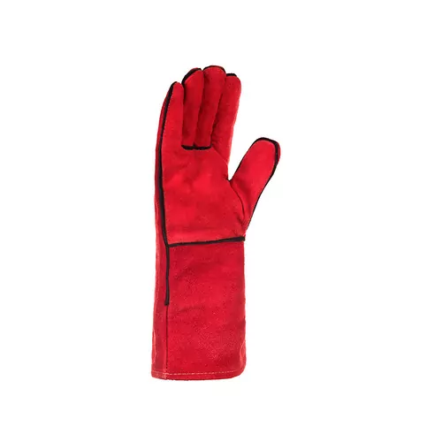 Luva soldador raspa / couro com duplo revestimento 35 cm