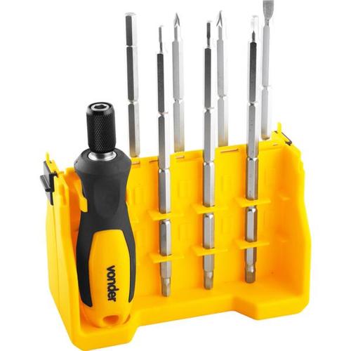 Jogo de ponteiras longas duplas com 8 peas encaixe sextavado 1/4