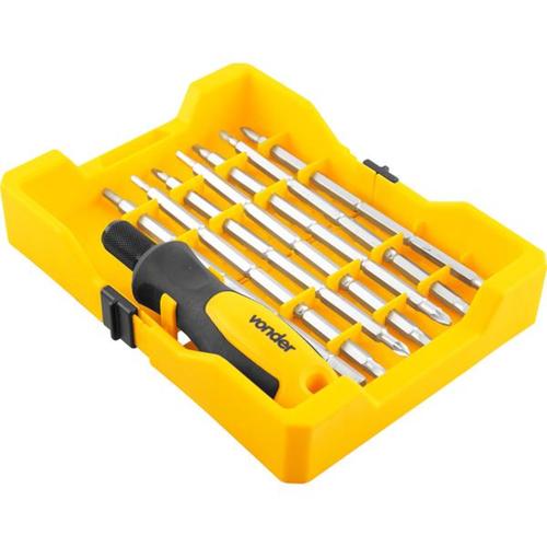 Jogo de ponteiras longas duplas com 8 peas encaixe sextavado 1/4