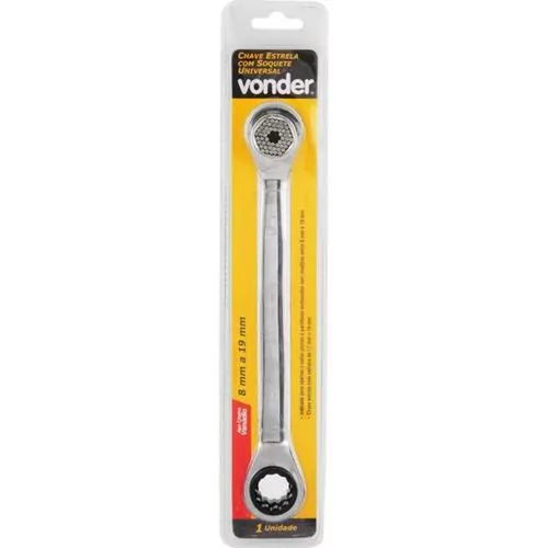 Chave estrela com soquete universal 8 a 19 mm