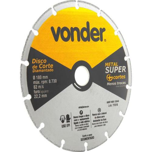 Disco diamantado segmentado 180 mm para metais - Metal Super