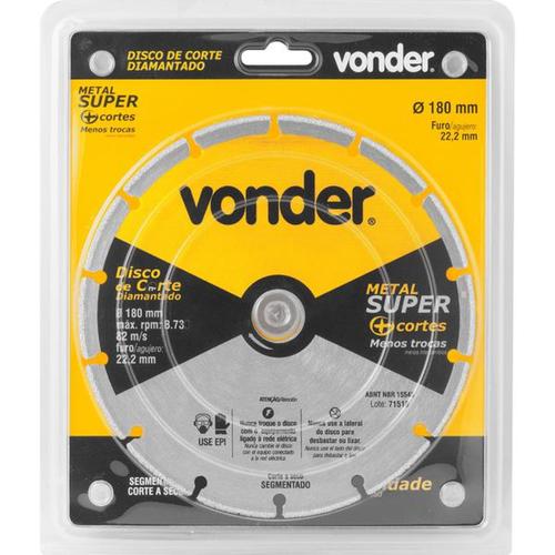 Disco diamantado segmentado 180 mm para metais - Metal Super