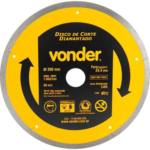 Disco diamantado liso 200 mm para porcelanato e cerâmica Disco diamantado liso 200 mm para porcelanato e cerâmica