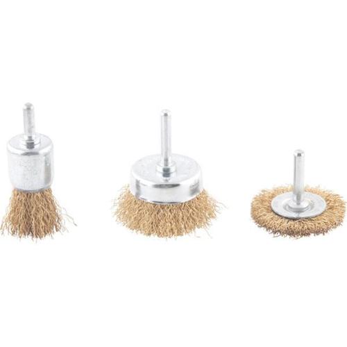 Jogo de escova de ao carbono com 3 peas