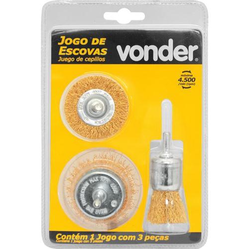 Jogo de escova de ao carbono com 3 peas