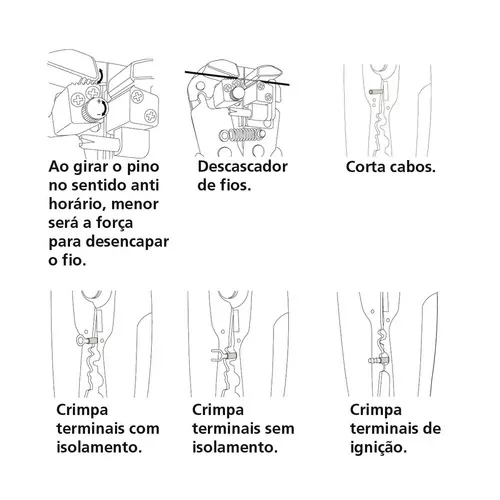 Alicate desencapador de fios aço carbono 8