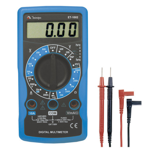 Multímetro digital portátil CAT I 600V - ET-1002 Multímetro digital portátil CAT I 600V - ET-1002