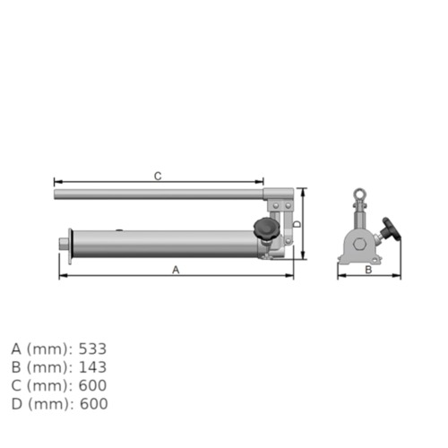 Bomba hidr�ulica manual para �leo 0,75 litros - BO450