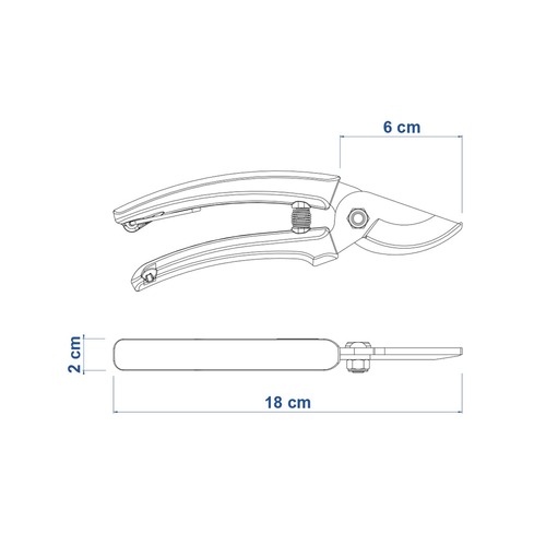 Tesoura de poda com lâmina metálica e cabo plástico Tesoura de poda com lâmina metálica e cabo plástico