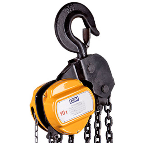 Talha manual com capacidade de 10000 kg e 5 metros de corrente