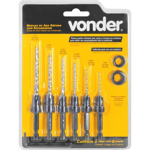 Jogo de brocas de aço rápido com escariador 7/64 Jogo de brocas de aço rápido com escariador 7/64