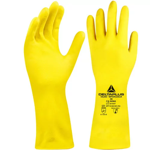 Luva de látex flocada forrada 30 cm - VE200