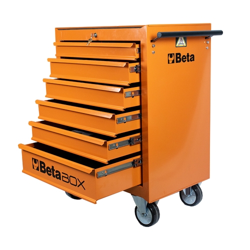 Carrinho para ferramentas 6 gavetas laranja - CO4-BOX