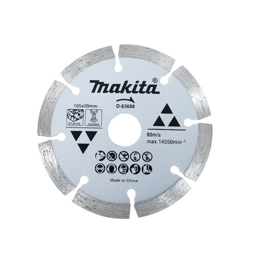 Kit 10 Discos diamantados segmentado 105 mm para mármore e granito - D-63688 Kit 10 Discos diamantados segmentado 105 mm para mármore e granito - D-63688