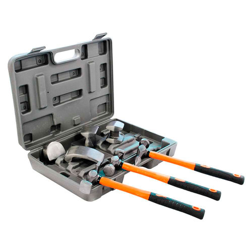 Jogo de martelo e tasso em ao 7 peas com maleta - 5623