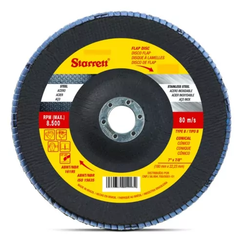 Disco de lixa flap disc cônico 4.1/2