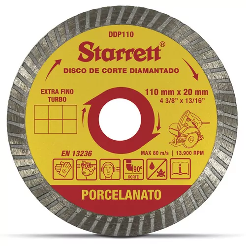 Disco diamantado turbo 110 mm para porcelanato - DDP110