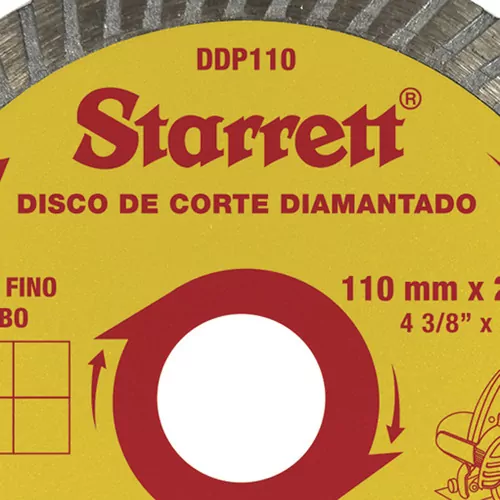 Disco diamantado turbo 110 mm para porcelanato - DDP110