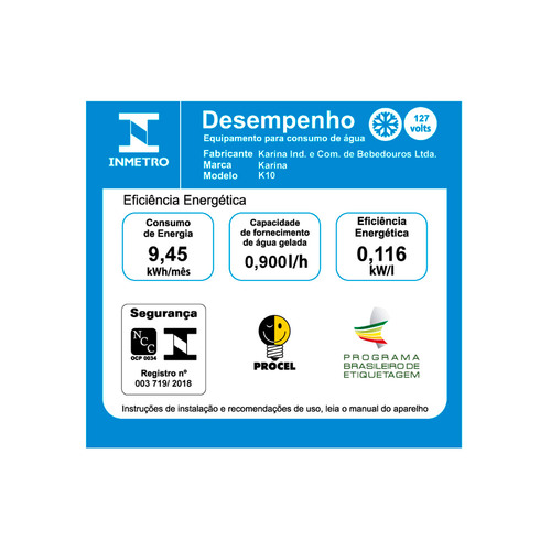 Bebedouro de coluna refrigerado por compressor aço inox - K10  110V Bebedouro de coluna refrigerado por compressor aço inox - K10  110V