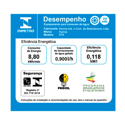 Bebedouro de coluna refrigerado por compressor aço inox - K10 220V Bebedouro de coluna refrigerado por compressor aço inox - K10 220V