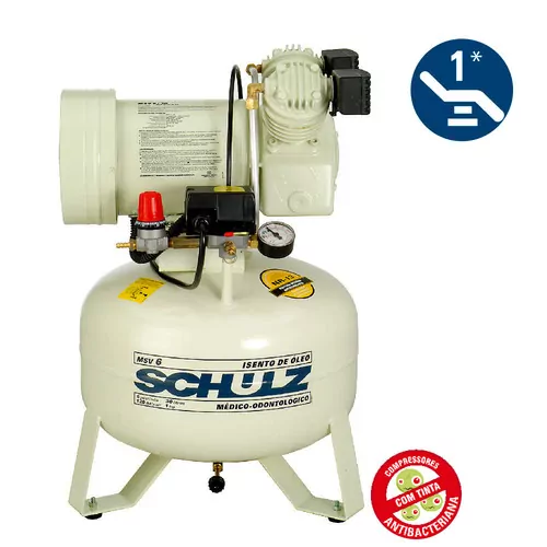 Compressor de ar odontológico 6 pés 30 litros 1 hp - MSV6/30  110V
