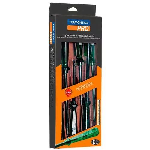 Jogo de chave fenda e phillips isolada com 6 peças - Easy Grip