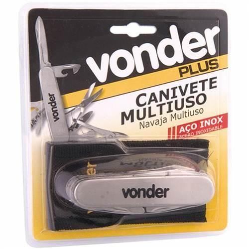 Canivete multiuso de ao inox com estojo - PLUS