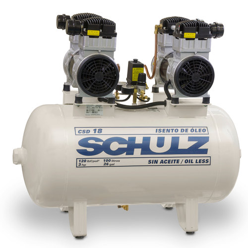 Compressor de ar odontolgico 18 ps 100 litros 2 x 1,5 hp - CSD18/100  220V