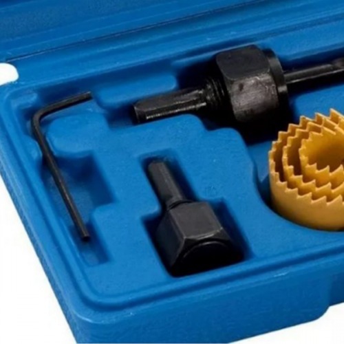 Jogo de serra copo 19 a 64 mm em ao carbono 11 peas 