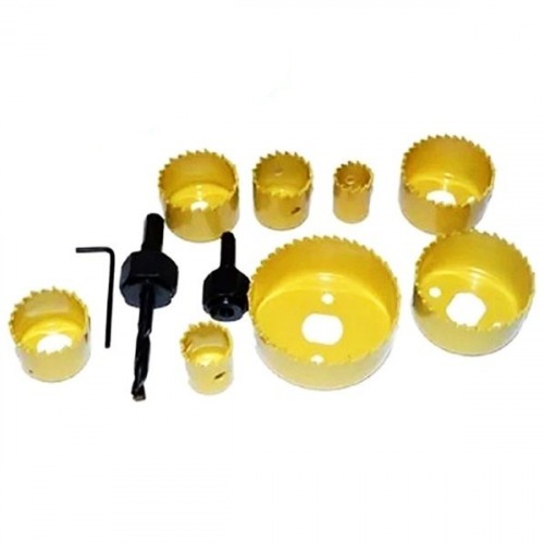 Jogo de serra copo 19 a 64 mm em ao carbono 11 peas 