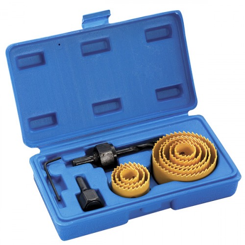 Jogo de serra copo 19 a 64 mm em ao carbono 11 peas 