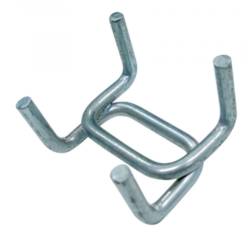 Gancho metlico duplo para painel porta ferramentas 10 unidades