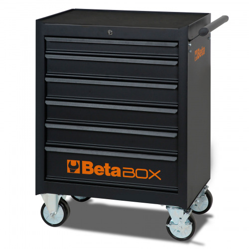 Carrinho para ferramentas com 6 gavetas preto - C04-BOX