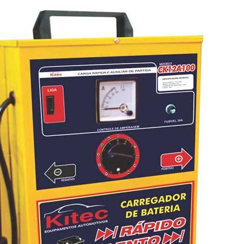 Carregador de bateria 12V r�pido e lento com auxiliar de partida - CK12A100  110V/220V
