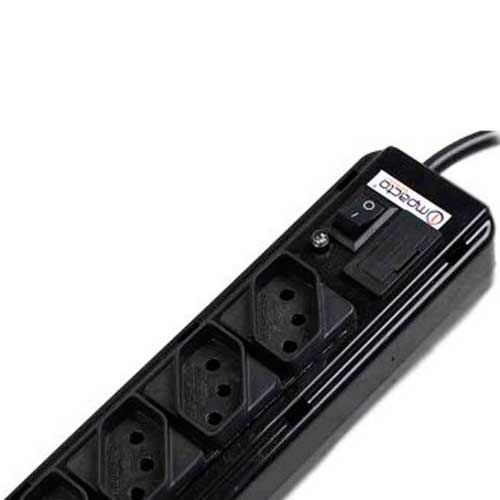 Filtro de linha 6 tomadas 1,1 metro 10A preto Filtro de linha 6 tomadas 1,1 metro 10A preto