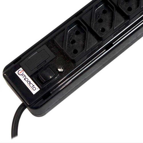 Filtro de linha 4 tomadas 1,1 metro 10A preto Filtro de linha 4 tomadas 1,1 metro 10A preto