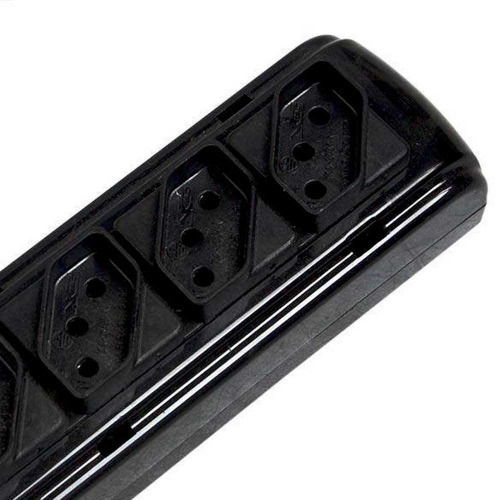 Filtro de linha 4 tomadas 1,1 metro 10A preto Filtro de linha 4 tomadas 1,1 metro 10A preto