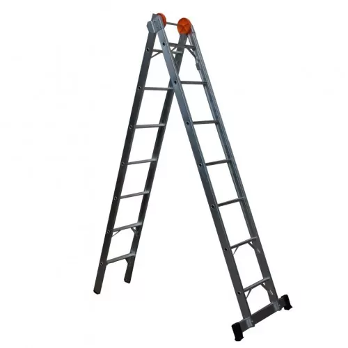 Escada de alumínio extensível 2,30 x 3,25 m 2 x 6 degraus 3 em 1