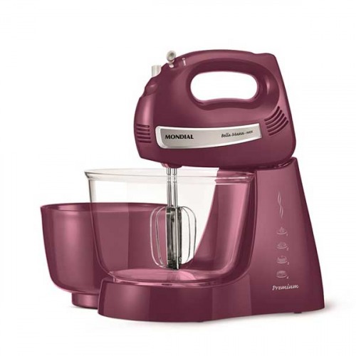 Batedeira 400 watts 4 velocidades inox com 2 tigelas Marsala Bella Massa - B-42  110V Batedeira 400 watts 4 velocidades inox com 2 tigelas Marsala Bella Massa - B-42  110V
