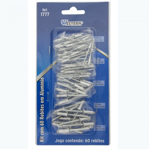 Rebite de repuxo em alumnio com 60 peas