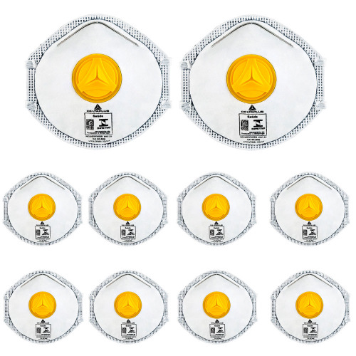 Kit 10 Máscaras contra poeiras e névoas com válvula carvão ativado N95 PFF2 - CONFORT Kit 10 Máscaras contra poeiras e névoas com válvula carvão ativado N95 PFF2 - CONFORT