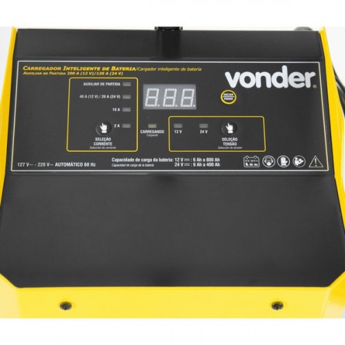 Carregador de bateria inteligente 12/24V  com auxiliar de partida - CIB 800  110V/220V