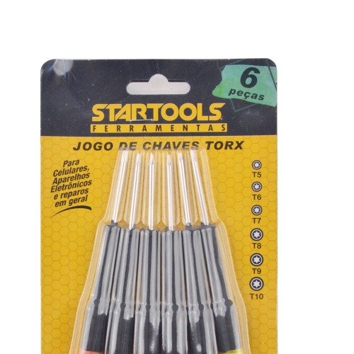 Jogo de chave hexalobular reta T5 e T10 