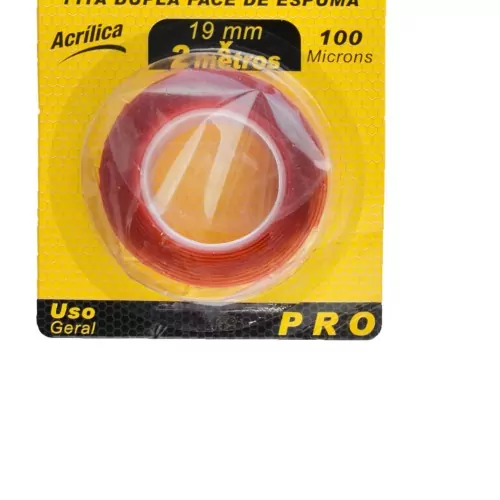 Fita adesiva dupla face espuma 19 mm x 2 metros