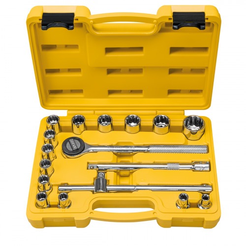 Jogo de soquete estriado 8 a 30 mm encaixe 1/2